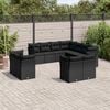 vidaXL 11 Piece Garden Sofa Set with Cushions Black Poly Rattan