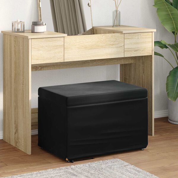 vidaXL Stool Black 61 x 41 x 40 cm Velvet and Engineered Wood