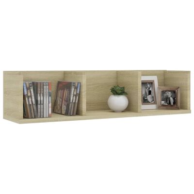 vidaXL CD Wall Shelf Sonoma Oak 75x18x18 cm Engineered Wood