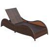 vidaXL Sun Lounger with Cushion Poly Rattan Brown
