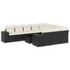 vidaXL 11 Piece Garden Sofa Set with Cushions Black Poly Rattan