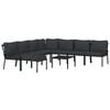 vidaXL 9 Piece Garden Lounge Set with Grey Cushions Steel