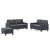 vidaXL 3 Piece Sofa Set with Cushions Dark Grey Velvet