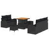 vidaXL Garden Sofa Set 8 pcs Black Poly Rattan