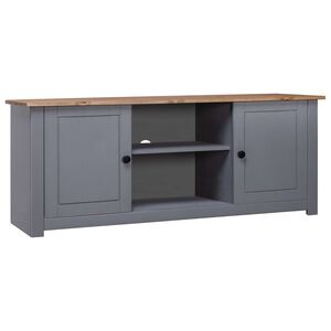 vidaXL TV Cabinet | Grey and natural wood | Solid Pine Wood | Standard