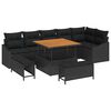 vidaXL Garden Sofa Set 9 pcs Black Poly Rattan