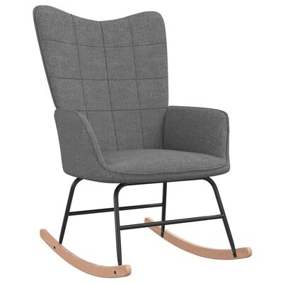 vidaXL Rocking Chair with a Stool Dark Grey Fabric