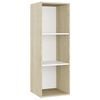 vidaXL TV Cabinet White and Sonoma Oak 107x35x37 cm Engineered Wood