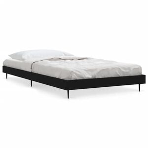 vidaXL Bed Frame without Mattress Black 90x190 cm Single Engineered Wood