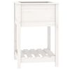 vidaXL Planter with Shelf White 54x54x81 cm Solid Wood Pine