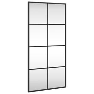 vidaXL Wall Mirror Black 40x80 cm Rectangle Iron