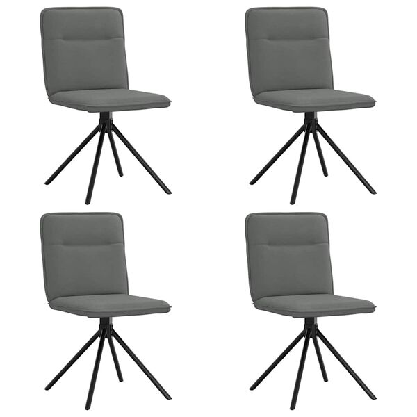 vidaXL Dining Chairs 4 pcs Dark Grey Fabric