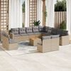 vidaXL 14 Piece Garden Sofa Set with Cushions Mix Beige Poly Rattan