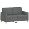vidaXL 2 Piece Sofa Set with Cushions Dark Grey Fabric