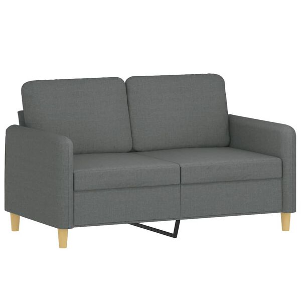 vidaXL 2 Piece Sofa Set with Cushions Dark Grey Fabric