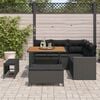 vidaXL Garden Sofa Set Height-Adjustable 8 pcs Black Poly Rattan