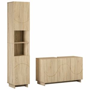 vidaXL Bathroom Cabinet Set 2 pcs Sonoma Oak Engineered Wood