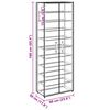 vidaXL Shoe Cabinet Grey 60x30x166 cm Fabric