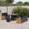 vidaXL Garden Sofa Set 8 pcs Black Poly Rattan and Powder-coated Steel