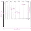 vidaXL Garden Fence with Hoop Top Steel 181x120 cm Black