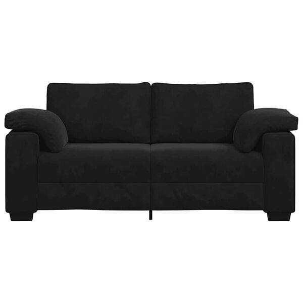 vidaXL Loveseat Sofa Black 140 cm Velvet