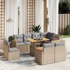 vidaXL 9 Piece Garden Sofa Set with Cushions Beige Poly Rattan
