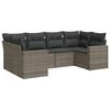 vidaXL 6 Piece Garden Sofa Set with Cushions Grey Poly Rattan