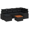 vidaXL Garden Sofa Set with Cushion 7 pcs Black Poly Rattan