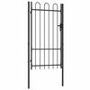 vidaXL Fence Gate "BOXTEL" Single Door with Arched Top Steel 1x1,75 m Black