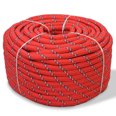 vidaXL Marine Rope Polypropylene 6 mm 100 m Red