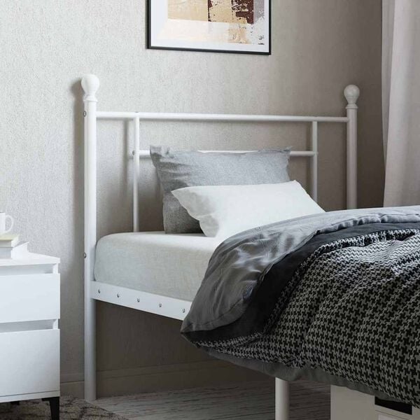 vidaXL Metal Replace Headboard White 90 cm