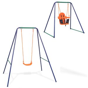 vidaXL Children Swing Seat | Blue | Steel | Standard | Ergonomic | Outdoor Swing