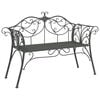 vidaXL Garden Bench 2-Seater 130 x 47 x 90 cm Steel Silver Grey