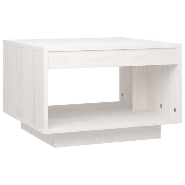 vidaXL Coffee Table White 50x50x33.5 cm Solid Pinewood