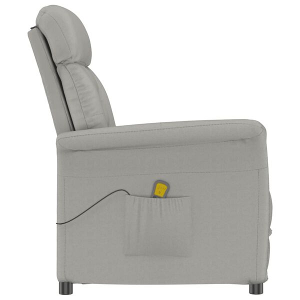 vidaXL Massage Chair Light Grey Faux Suede Leather
