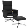 vidaXL Massage Recliner Chair with Footstool Black Faux Leather
