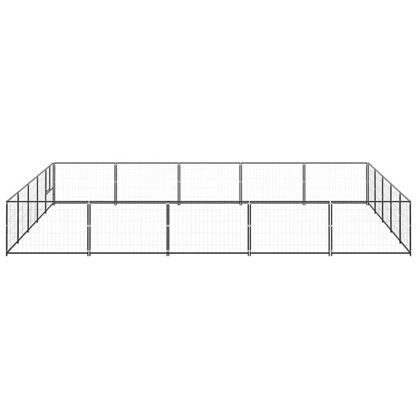 vidaXL Dog Kennel Black 25 m&sup2; Steel