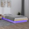 vidaXL LED Bed Frame without Mattress Single Solid Wood