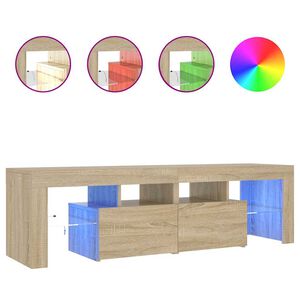 vidaXL TV Cabinet with LED Lights Sonoma Oak 140x36.5x40 cm