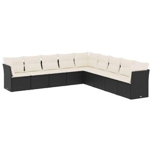 vidaXL Garden Sofa Set | Black, Cream White