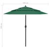 vidaXL 3-Tier Garden Parasol with Aluminium Pole Green 2.5 m