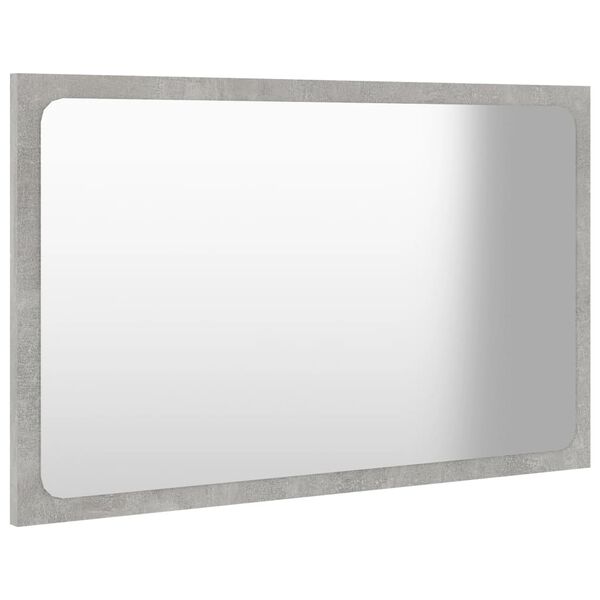 vidaXL Bathroom Mirror Concrete Grey 60x1.5x37 cm Engineered Wood