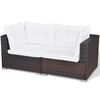 vidaXL 10 Piece Garden Lounge Set with Cushions Poly Rattan Brown