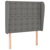 vidaXL Headboard with Ears Dark Grey 103x23x118/128 cm Fabric