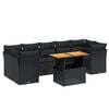 vidaXL 8 Piece Garden Sofa Set with Cushions Black Poly Rattan