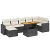 vidaXL 8 Piece Garden Sofa Set with Cushions Black Poly Rattan