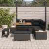 vidaXL Garden Sofa Set with Cushion 8 pcs Black Poly rattan