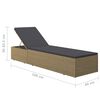 vidaXL Sunlounger Poly Rattan Brown and Dark Grey