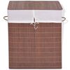 vidaXL Bamboo Laundry Bin Rectangular Brown