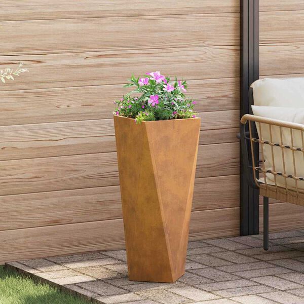 vidaXL Planter Rusty 30 x 30 x 75 cm Weathering Steel